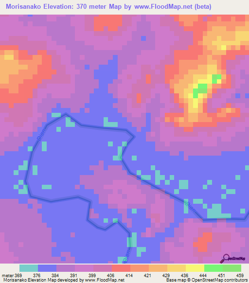 Morisanako,Guinea Elevation Map