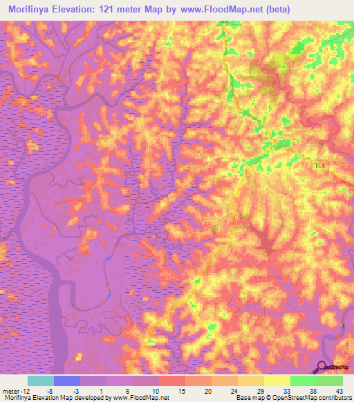 Morifinya,Guinea Elevation Map