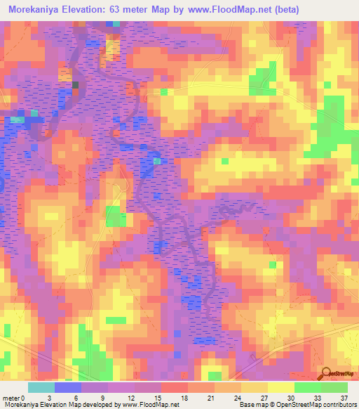 Morekaniya,Guinea Elevation Map