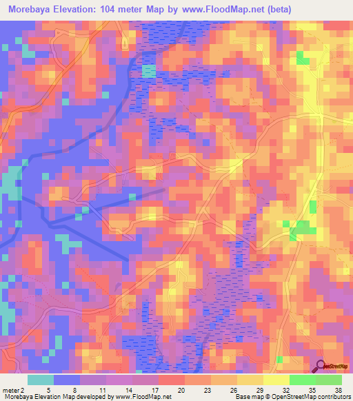 Morebaya,Guinea Elevation Map