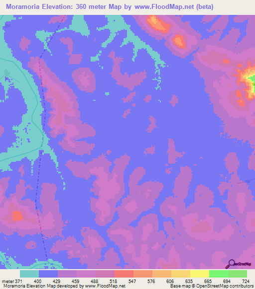 Moramoria,Guinea Elevation Map