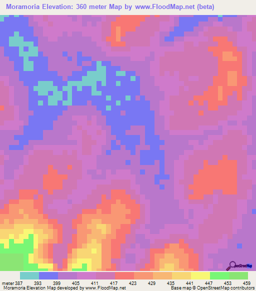 Moramoria,Guinea Elevation Map