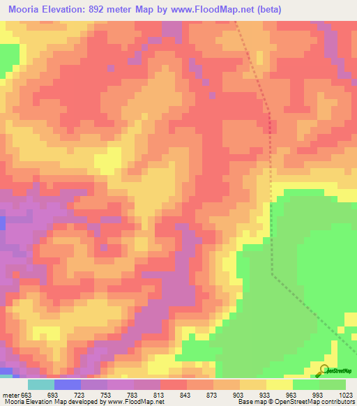 Mooria,Guinea Elevation Map