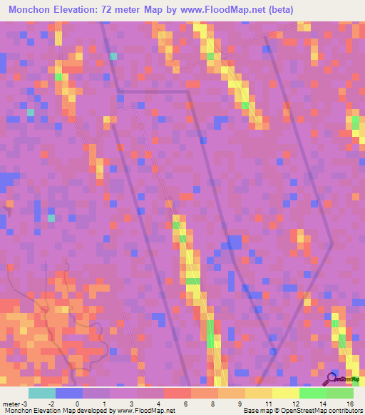 Monchon,Guinea Elevation Map