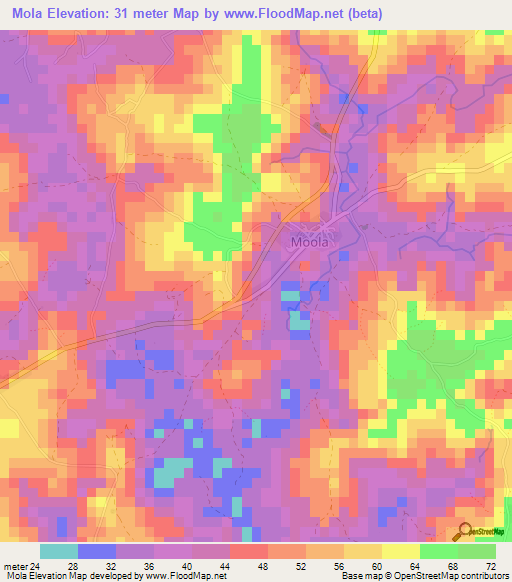 Mola,Guinea Elevation Map