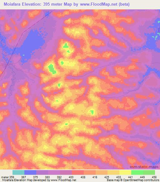 Moiafara,Guinea Elevation Map