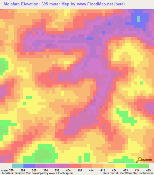 Moiafara,Guinea Elevation Map