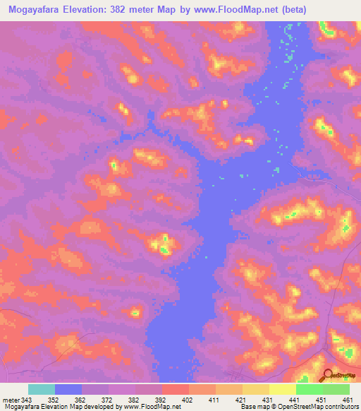 Mogayafara,Guinea Elevation Map