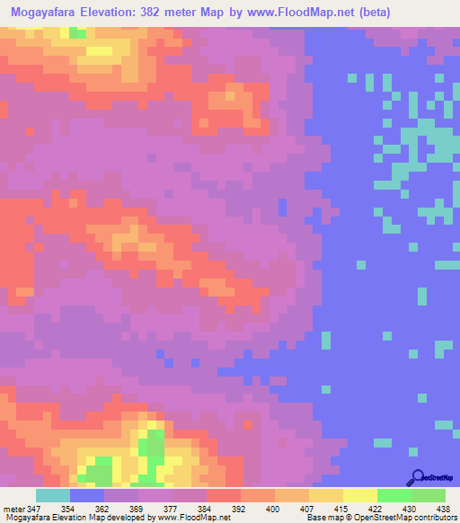 Mogayafara,Guinea Elevation Map