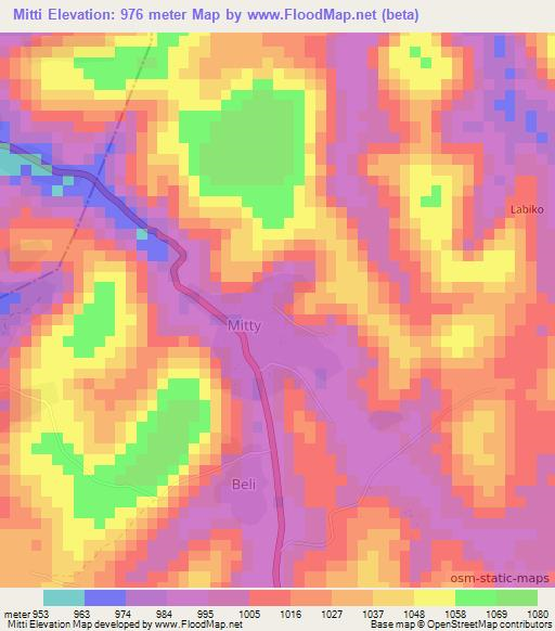 Mitti,Guinea Elevation Map