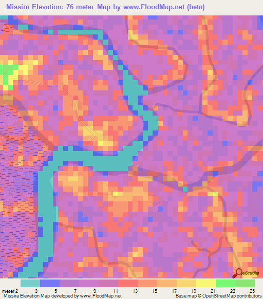 Missira,Guinea Elevation Map