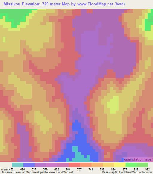 Missikou,Guinea Elevation Map