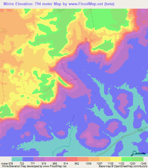 Mirire,Guinea Elevation Map