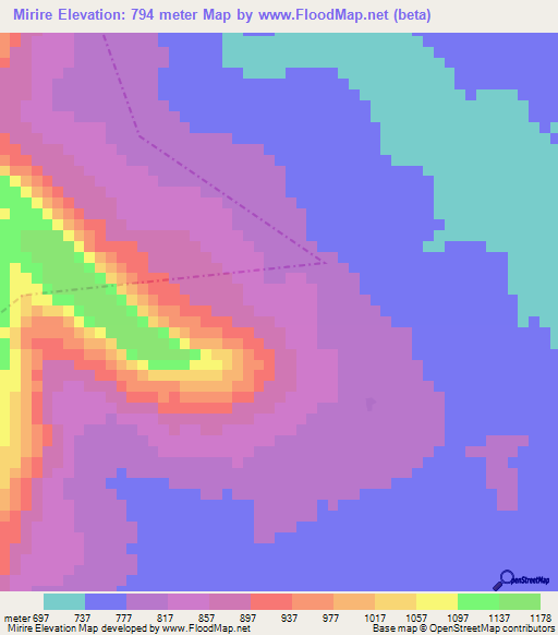 Mirire,Guinea Elevation Map