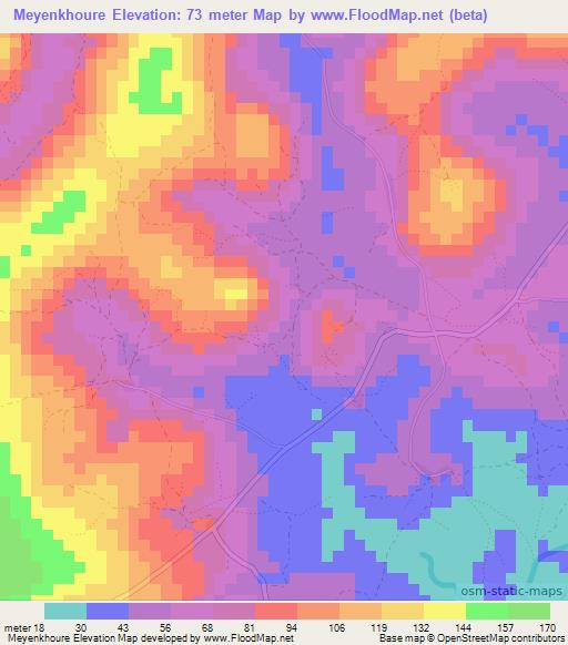 Meyenkhoure,Guinea Elevation Map