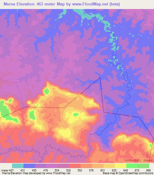 Merna,Guinea Elevation Map