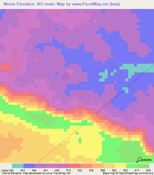 Merna,Guinea Elevation Map