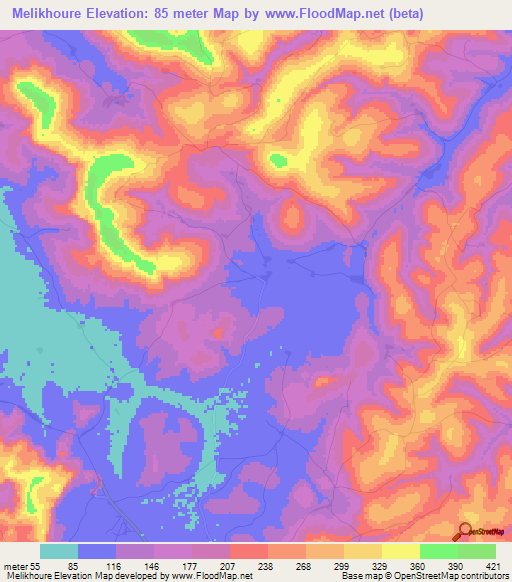 Melikhoure,Guinea Elevation Map