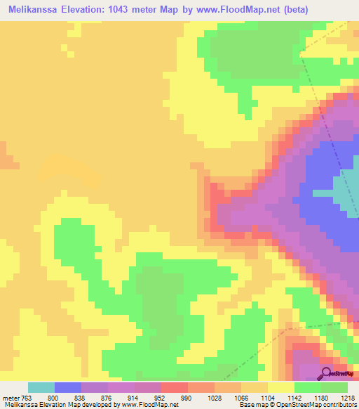 Melikanssa,Guinea Elevation Map