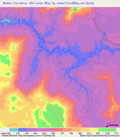 Mekke,Guinea Elevation Map