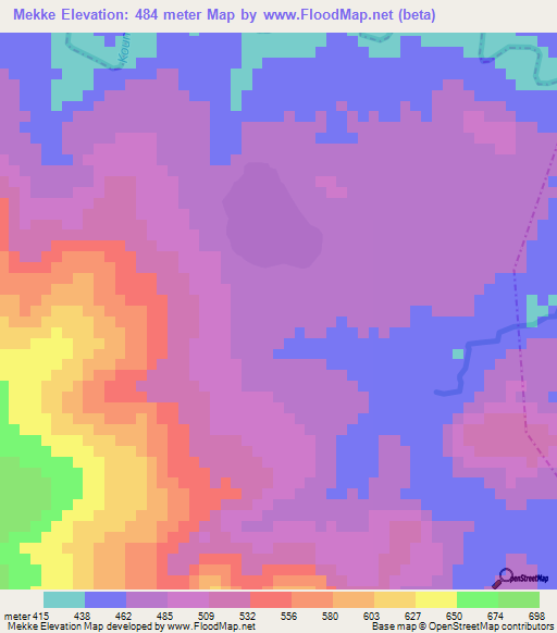 Mekke,Guinea Elevation Map