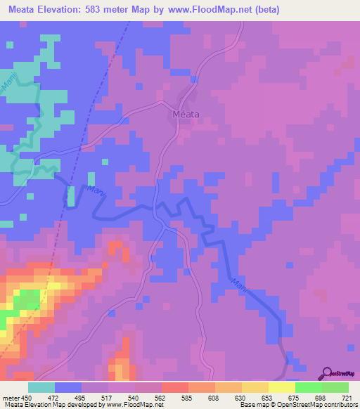 Meata,Guinea Elevation Map