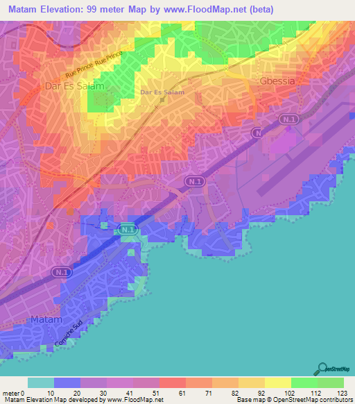 Matam,Guinea Elevation Map