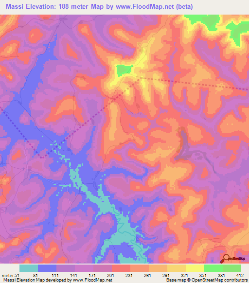 Massi,Guinea Elevation Map