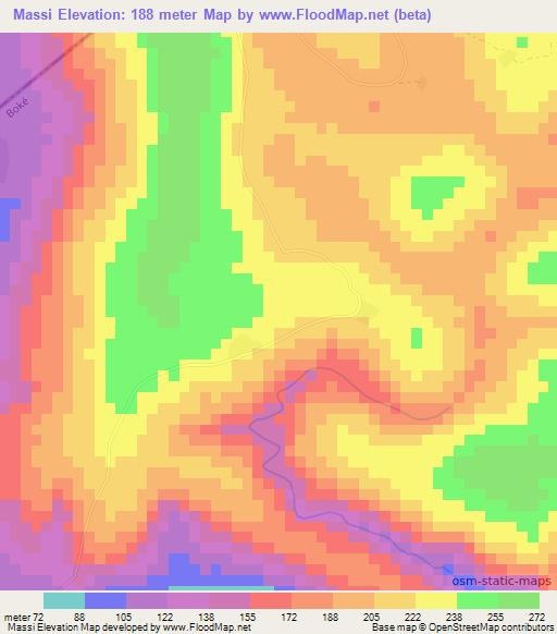 Massi,Guinea Elevation Map