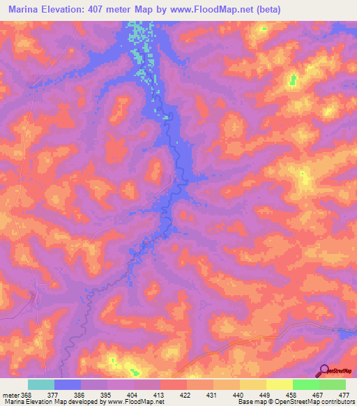 Marina,Guinea Elevation Map