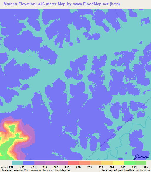 Marena,Guinea Elevation Map