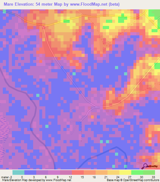 Mare,Guinea Elevation Map