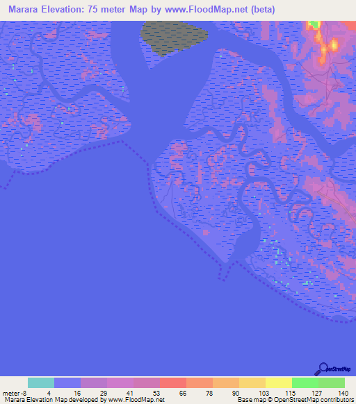 Marara,Guinea Elevation Map