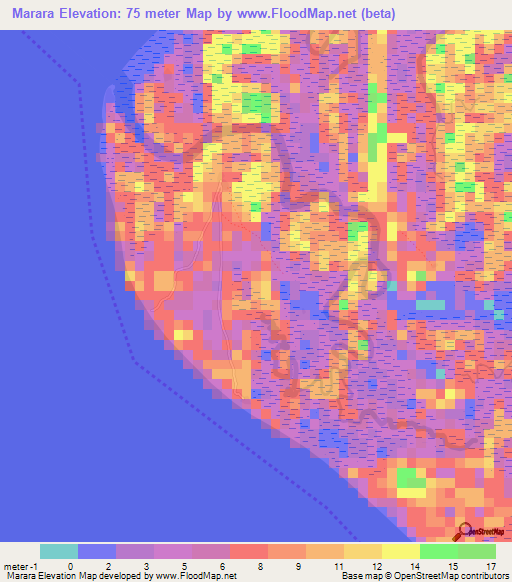 Marara,Guinea Elevation Map