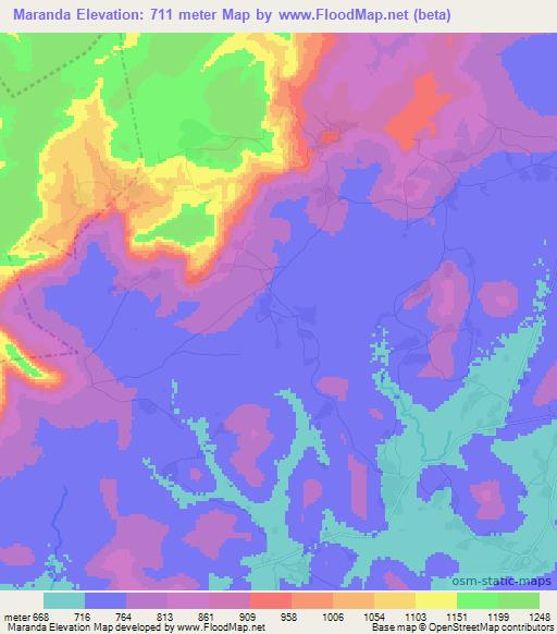 Maranda,Guinea Elevation Map