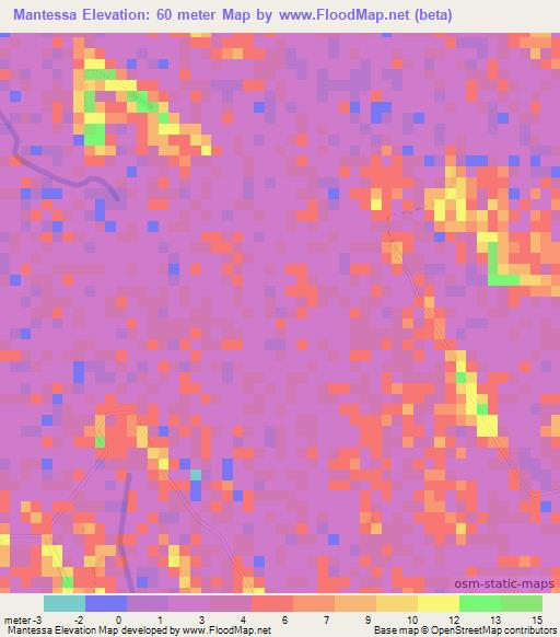 Mantessa,Guinea Elevation Map