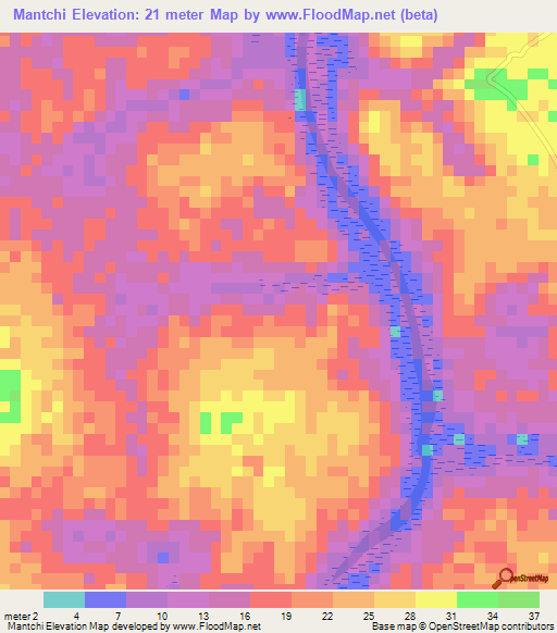 Mantchi,Guinea Elevation Map