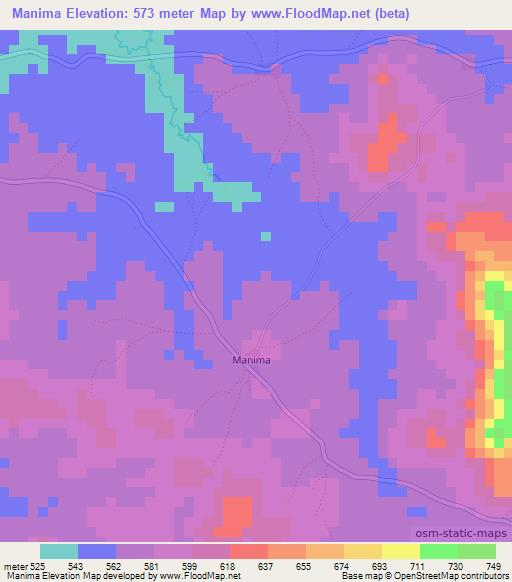 Manima,Guinea Elevation Map