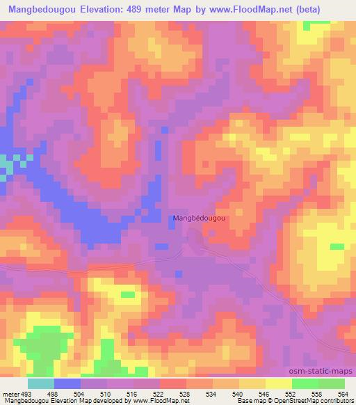 Mangbedougou,Guinea Elevation Map