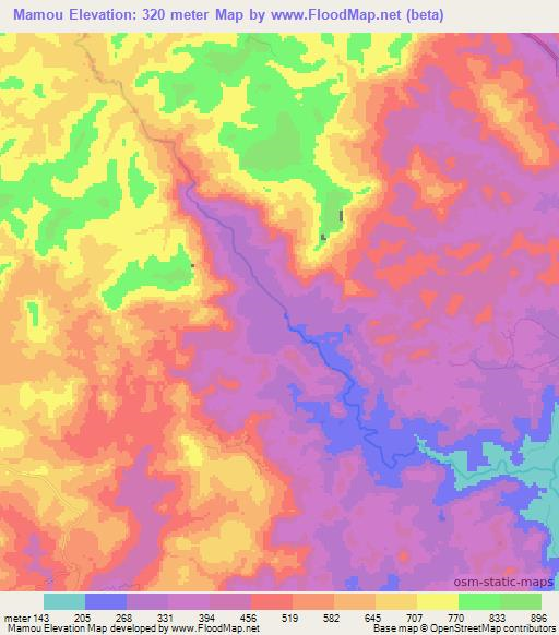 Mamou,Guinea Elevation Map