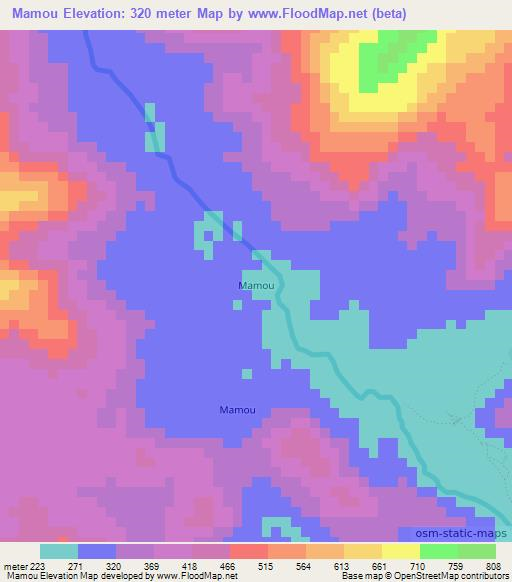 Mamou,Guinea Elevation Map