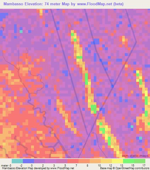 Mambasso,Guinea Elevation Map