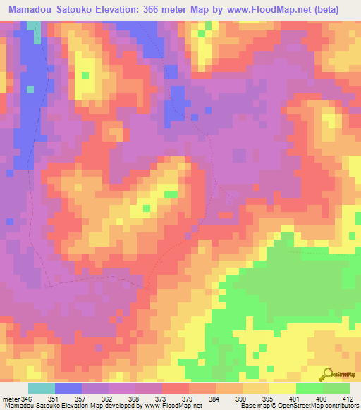 Mamadou Satouko,Guinea Elevation Map