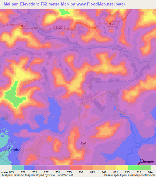 Malipan,Guinea Elevation Map