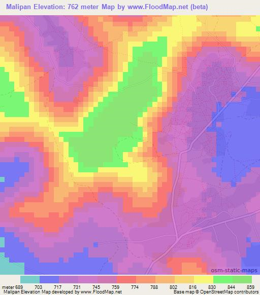 Malipan,Guinea Elevation Map