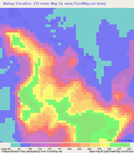 Maleya,Guinea Elevation Map