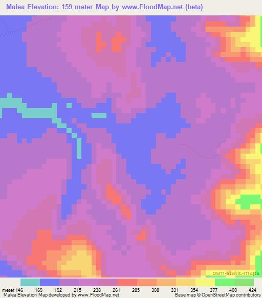 Malea,Guinea Elevation Map