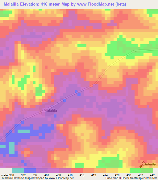 Malalila,Guinea Elevation Map