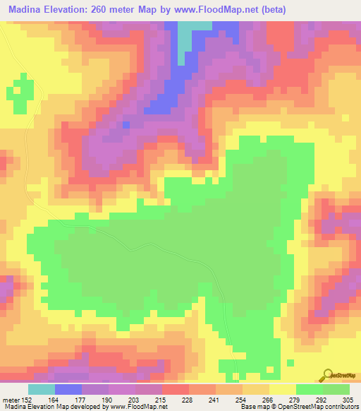 Madina,Guinea Elevation Map