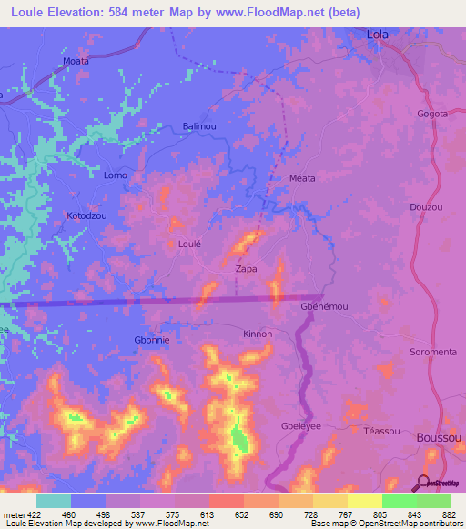 Loule,Guinea Elevation Map